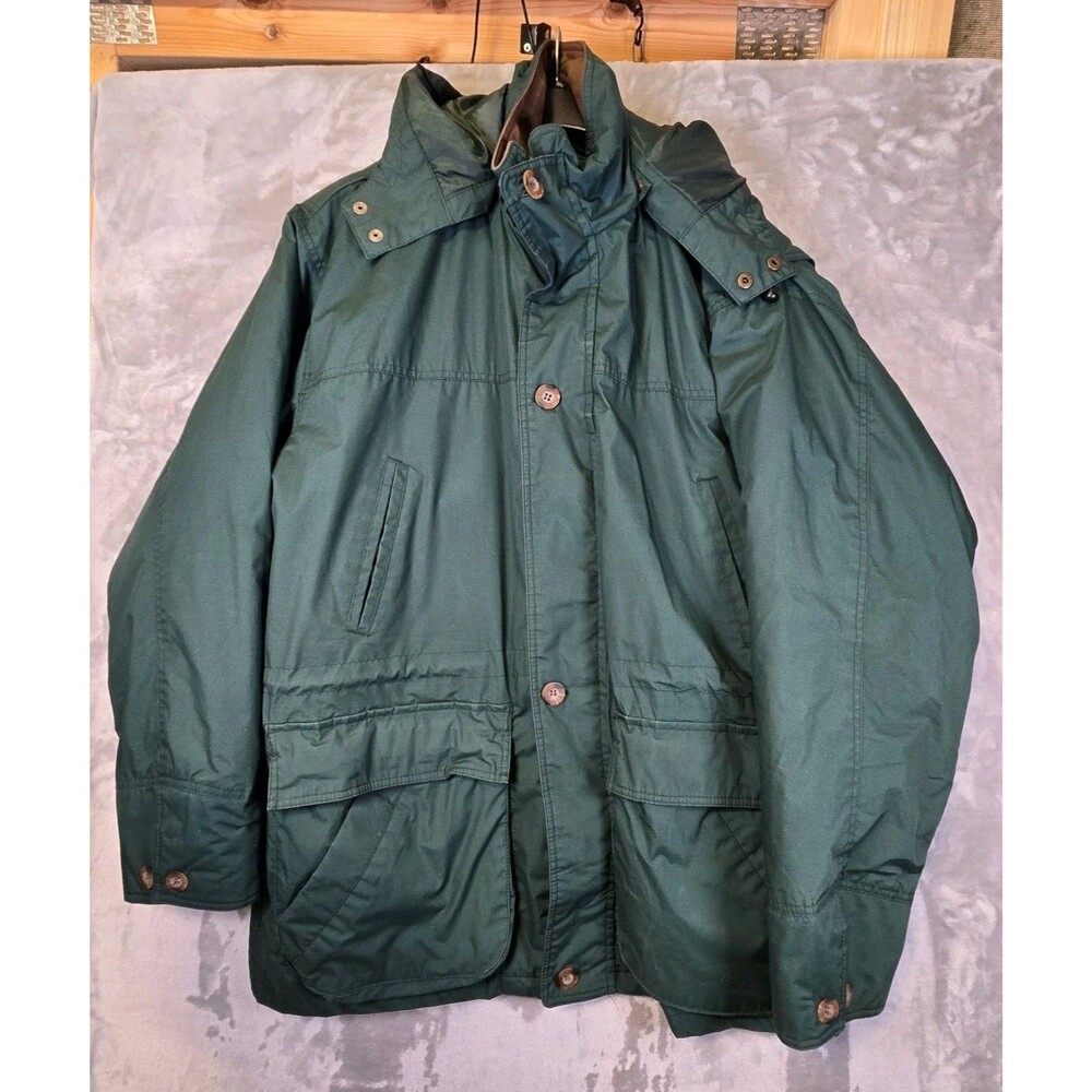 Vtg Aberdeen Collection Coat Parka Jacket XL Green Removable Liner & Hood